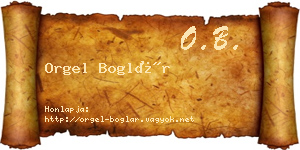 Orgel Boglár névjegykártya